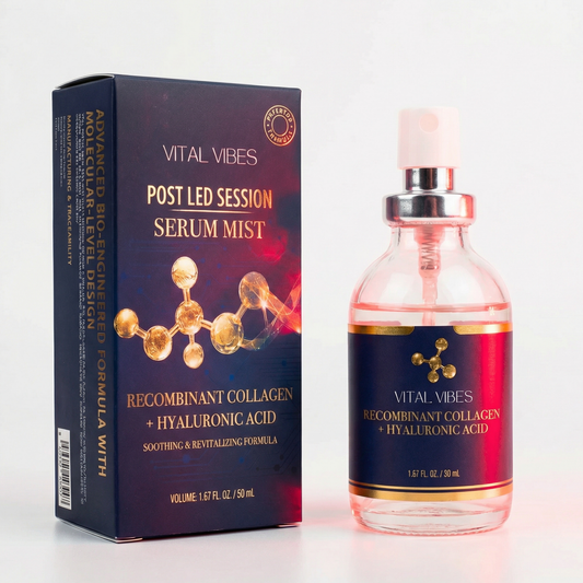 Post Red Light Therapy Serum Mist for Face & Microneedling — Recombinant Collagen + Hyaluronic Acid