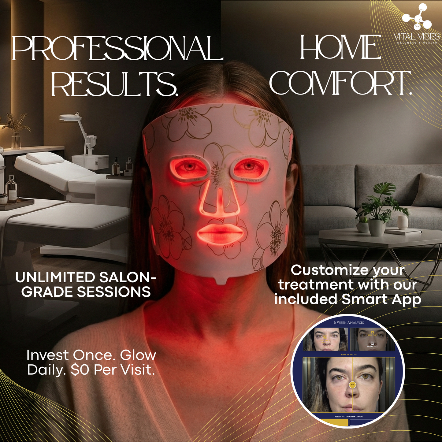 Red Light Therapy Mask + Collagen Serum Included