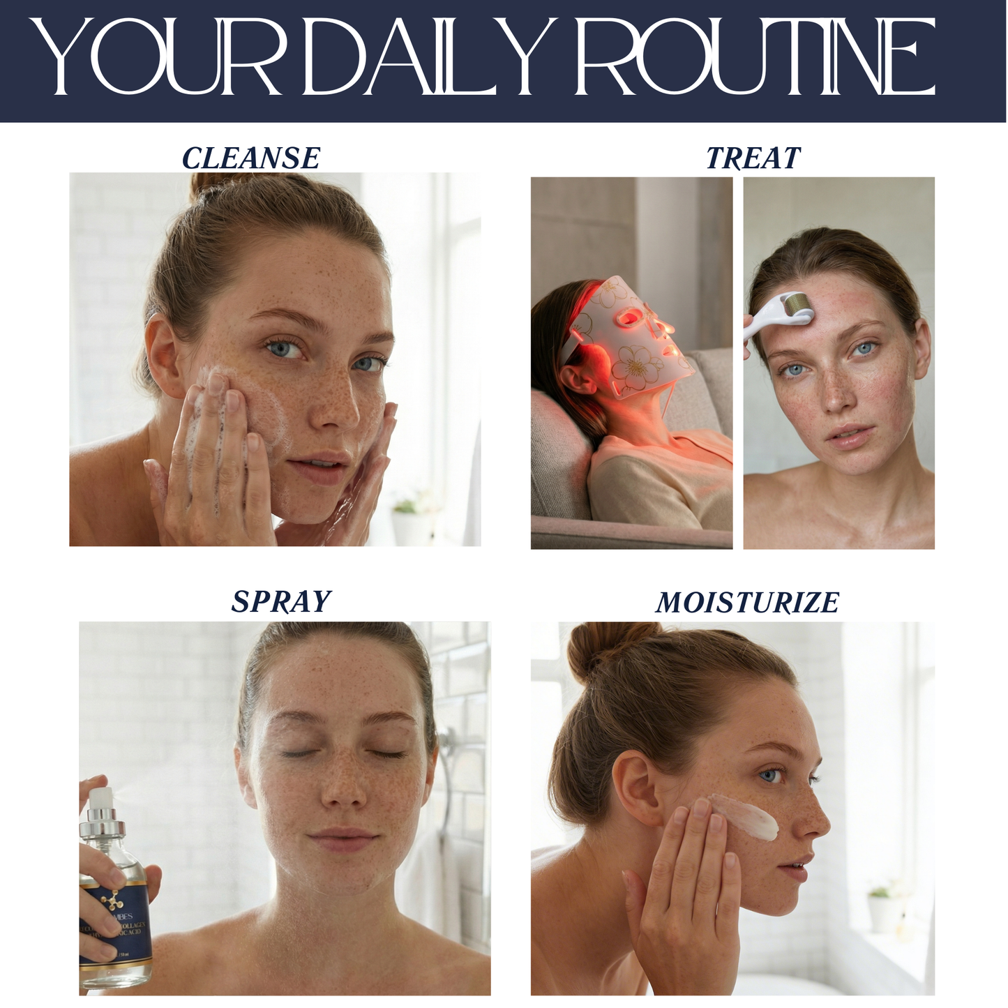 Post Red Light Therapy Serum Mist for Face & Microneedling — Recombinant Collagen + Hyaluronic Acid