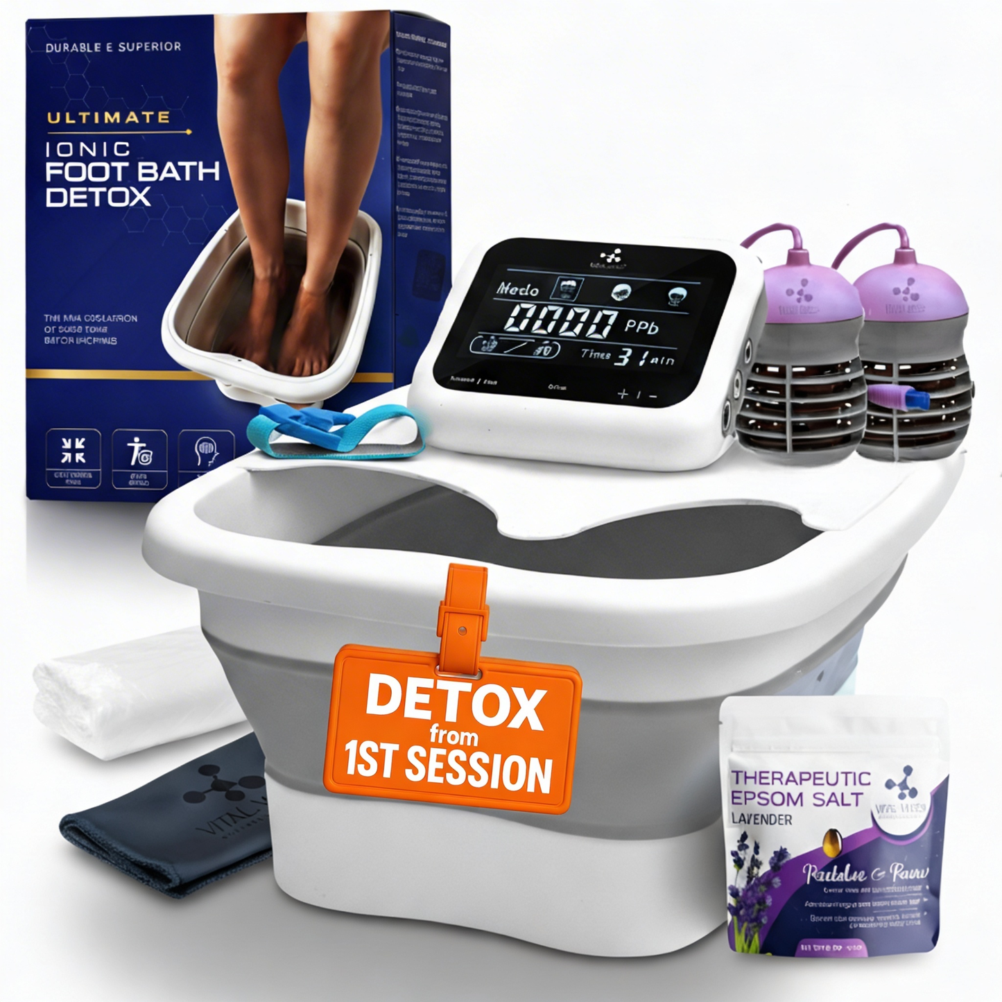 VITAL VIBES - Ultimate Ionic Foot Bath Detox Machine